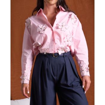 Camisera rosa flor.