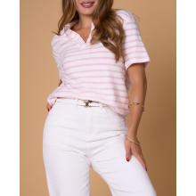 Blusa Rayas Rosa.