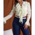 Blusa volantes pistacho.