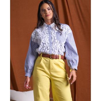Camisera rayas encaje.
