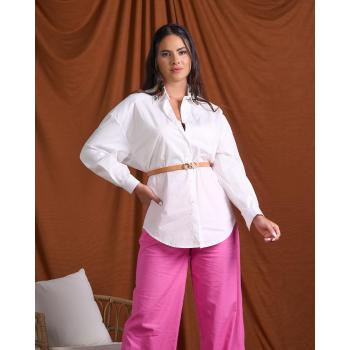 Camisera blanca flores.