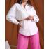 Camisera blanca flores.