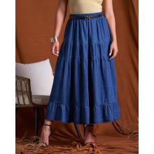 Falda denim.