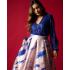 Maxi falda beige-azul