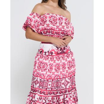 Set Rojo Maxi Falda.