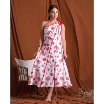 Vestido marino rojo.