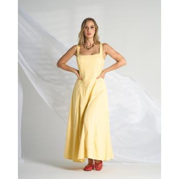 Vestido Amarillo de Rayas.