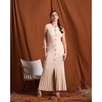 Vestido beige.